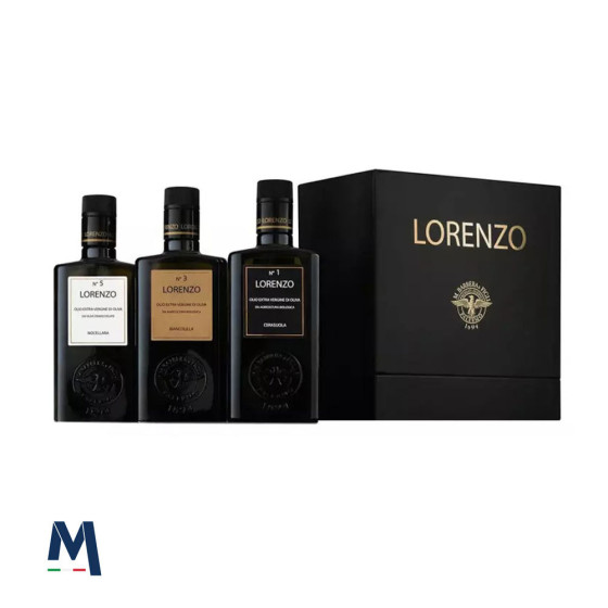 Boîte Cadeau Huile d'Olive Extra Vierge "I Tre Lorenzo" 500 ml x 3 Bar