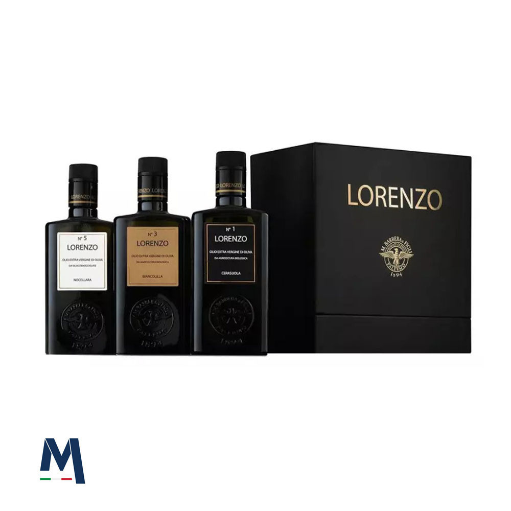 Boîte Cadeau Huile d'Olive Extra Vierge "I Tre Lorenzo" 500 ml x 3 Bar