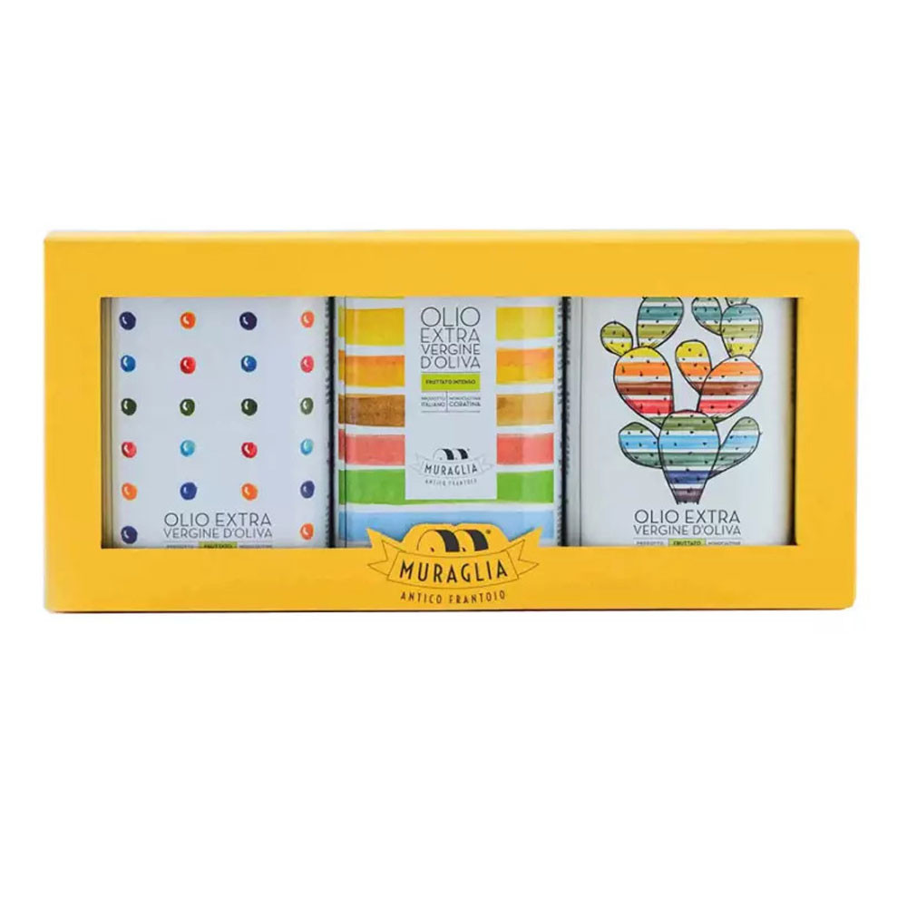 Colourful gift set cans Extra Virgin Olive Oil 250 ml Muraglia