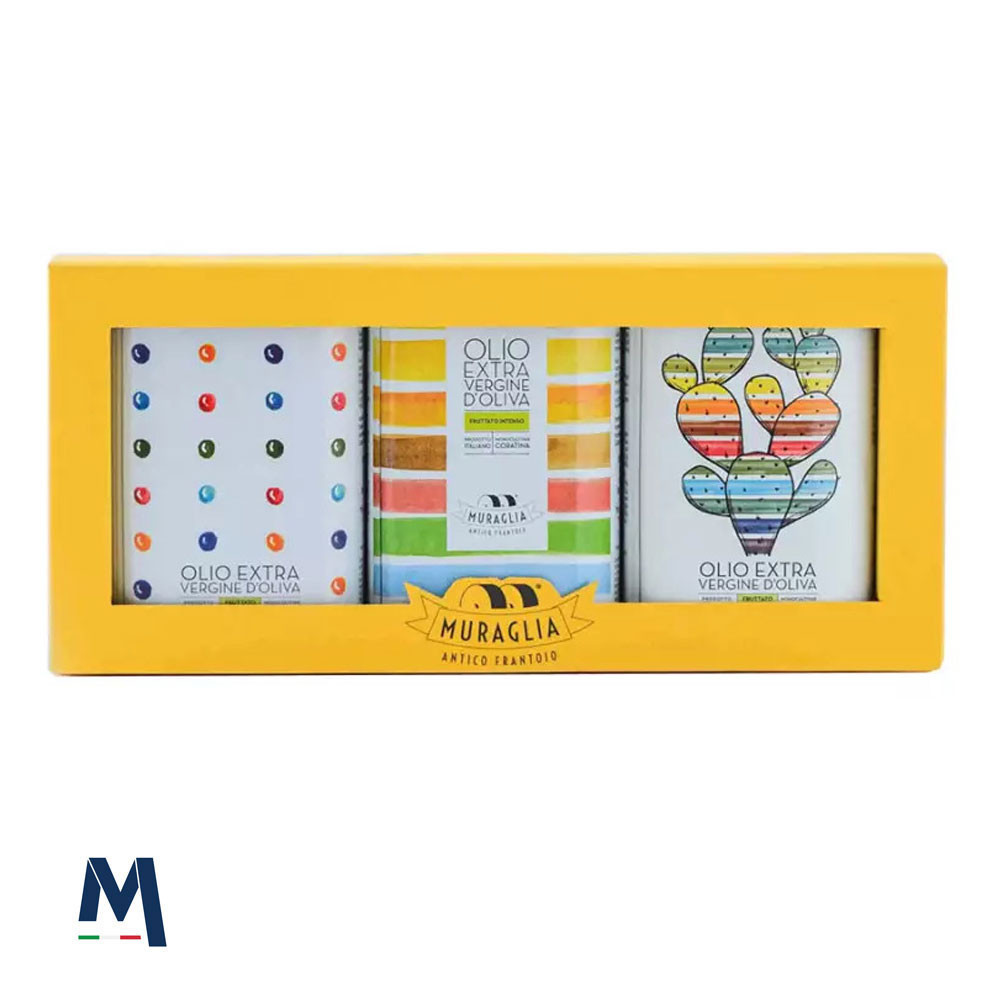 Colourful gift set cans Extra Virgin Olive Oil 250 ml Muraglia