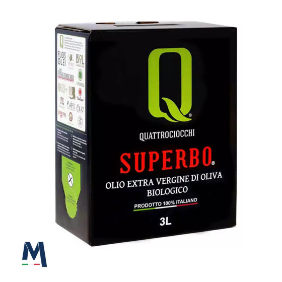 Extra Virgin Olive Oil Superbo Bio 3 litre Bag in Box Quattrociocchi