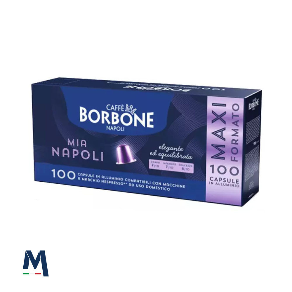 100 capsules en aluminium compatibles Nespresso® Mia Napoli Borbone