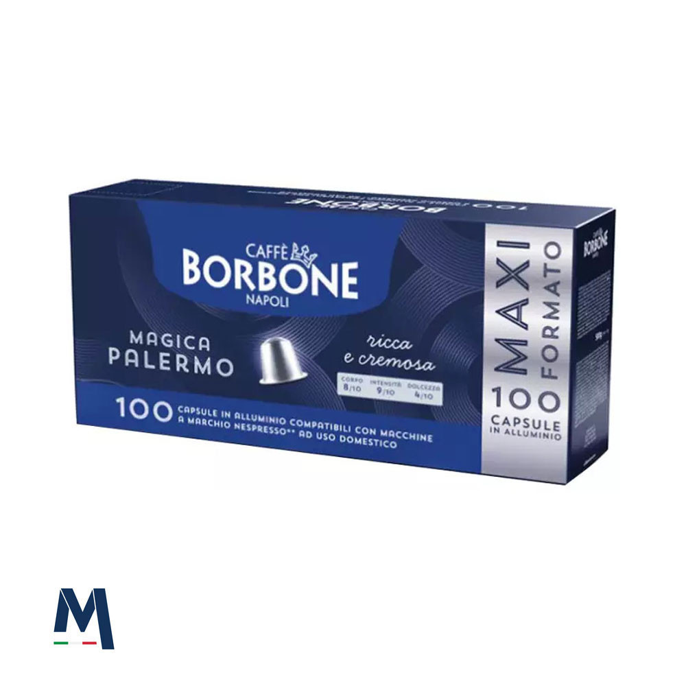 100 Capsule Alluminio Compatibili Nespresso® Magica Palermo Borbone
