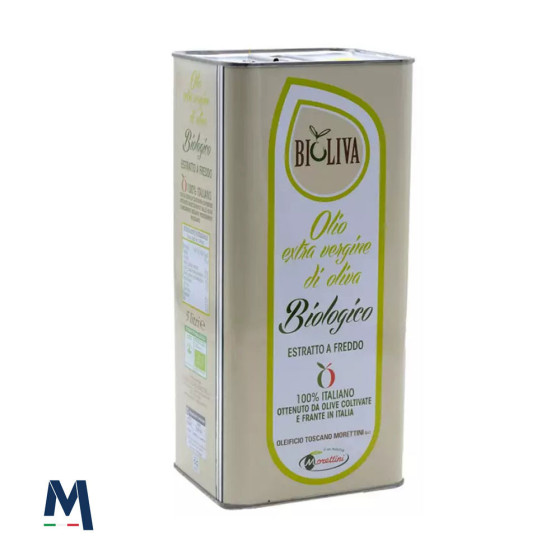 Bioliva Organic Extra Virgin Olive Oil 5 litre tin Morettini