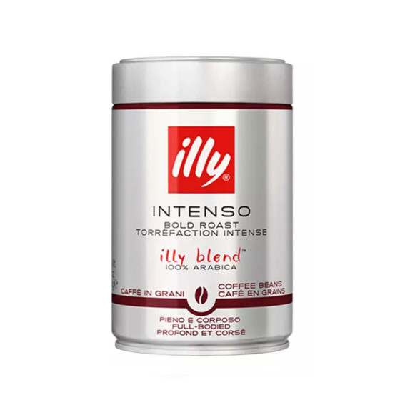 Roasted Coffee beans Illy Intense in tin 250 gr