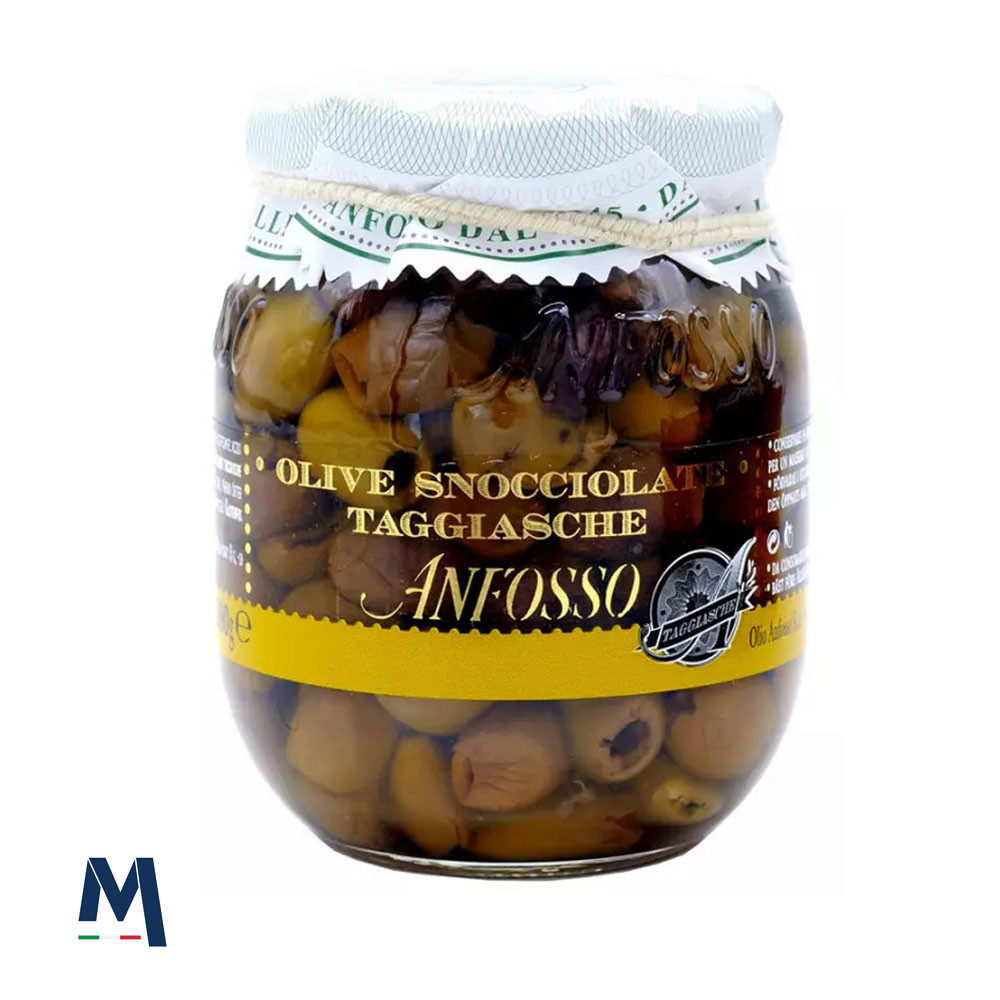 Olive Taggiasche Snocciolate in Olio Extravergine Oliva Anfosso 185 gr
