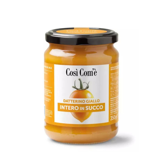 Whole Yellow Datterino tomatoes in juice 350 gr