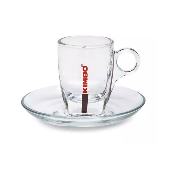 Kimbo Set de 6 Tasses à café en verre avec soucoupe