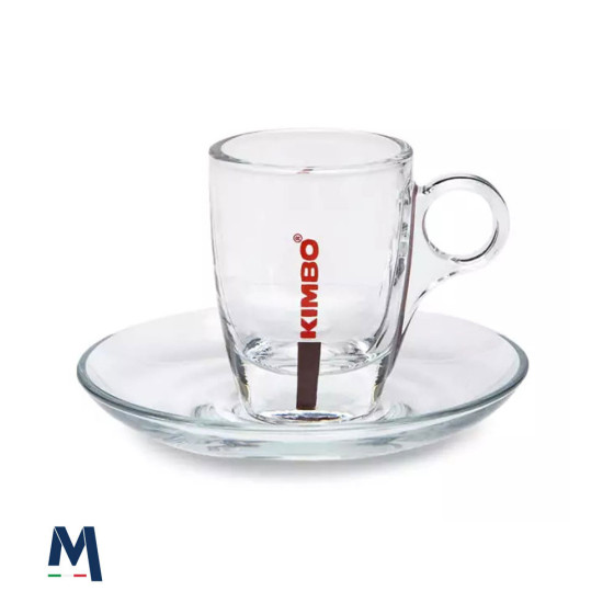 Kimbo Set de 6 Tasses à café en verre avec soucoupe