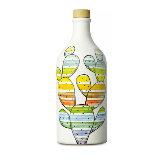 Ceramic Jar Rainbow with Extra Virgin Olive Oil Monocultivar Coratina