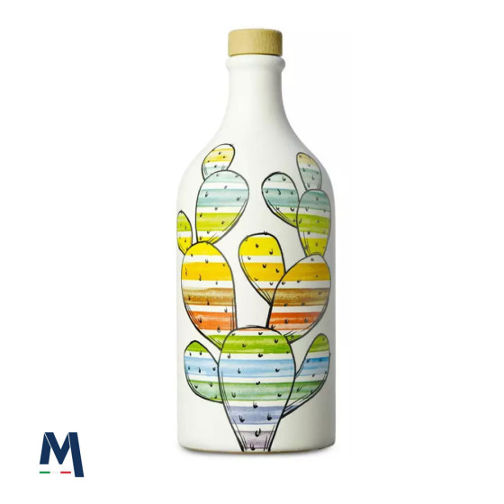 Ceramic Jar Rainbow with Extra Virgin Olive Oil Monocultivar Coratina