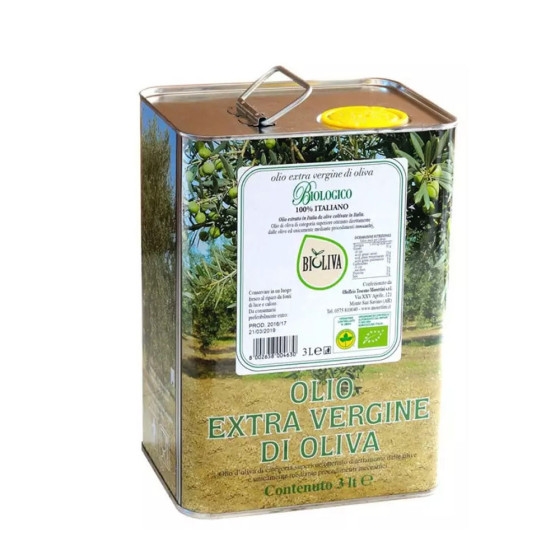 Can 3 lt Morettini Bioliva Organic Extra Virgin Olive Oil