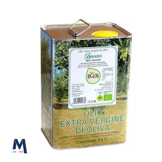 Can 3 lt Morettini Bioliva Organic Extra Virgin Olive Oil