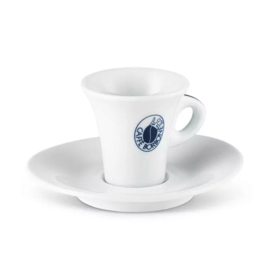 Set de 6 tasses à café en céramique avec soucoupe Borbone