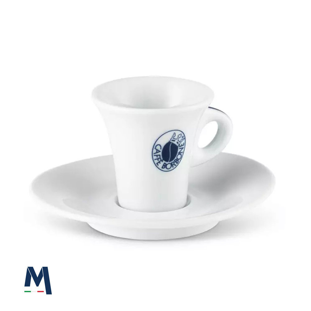 Set 6 tazzine in ceramica con piattino Borbone