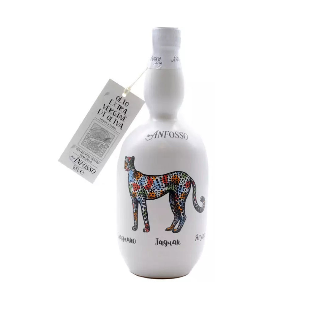 Anfosso Extra Virgin Olive Oil Leopard Ceramic Bottle 500 ml