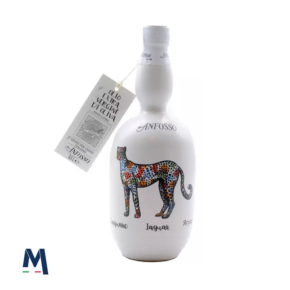 Anfosso Natives Olivenöl Extra Flasche aus Keramik Leopardo 500 ml