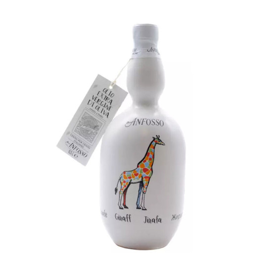 Anfosso Huile d'olive extra vierge Bouteille en céramique Girafe 500 m