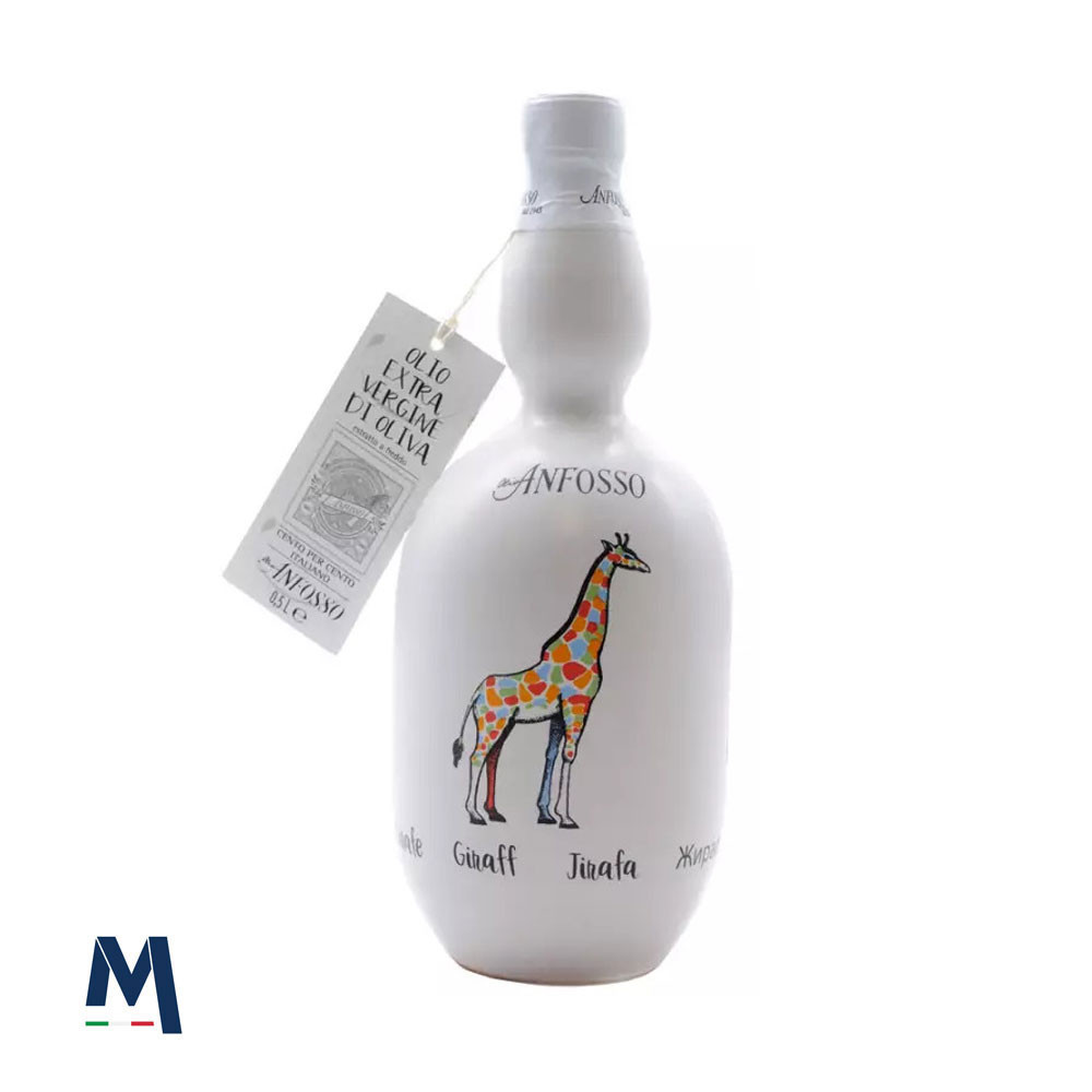 Anfosso Olio Extra Vergine di Oliva Bottiglia ceramica Giraffa 500 ml