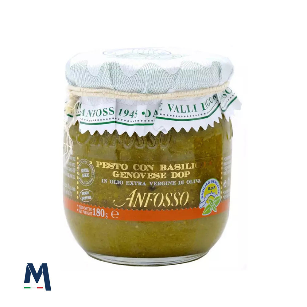 Garlic-free pesto with Genovese Basil DOP Anfosso 180 g