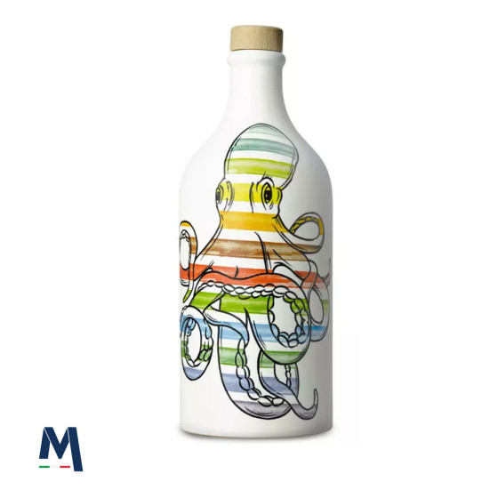 Orcio Polpo Ceramica con Olio EVO Monocultivar Peranzana 500 ml