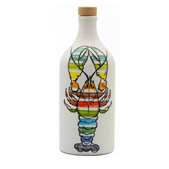 Orcio Aragosta Ceramica con Olio EVO Monocultivar Peranzana 500 ml