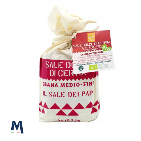 Sel Doux de Cervia Biologique Moyen fin dans Sac en coton 1 kg